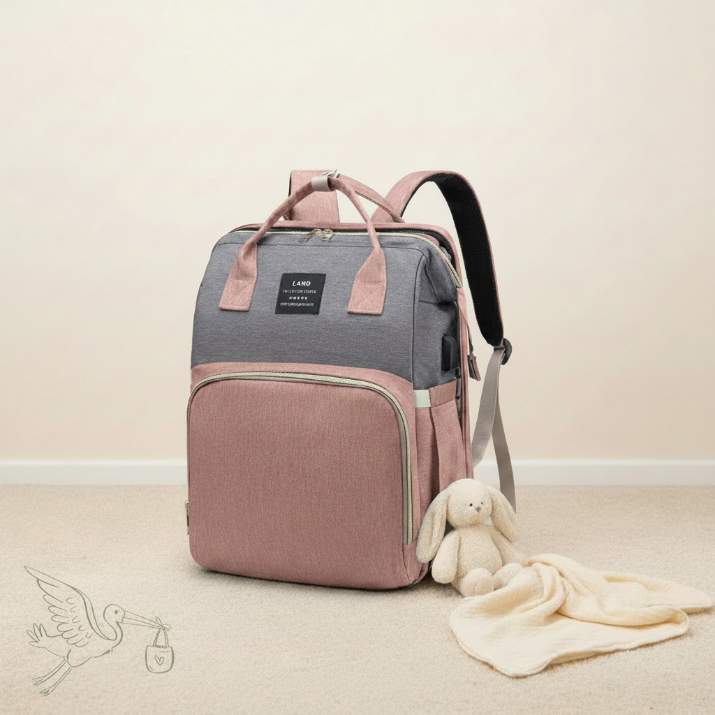 Pink Grey Mommy Bag Lifestyle