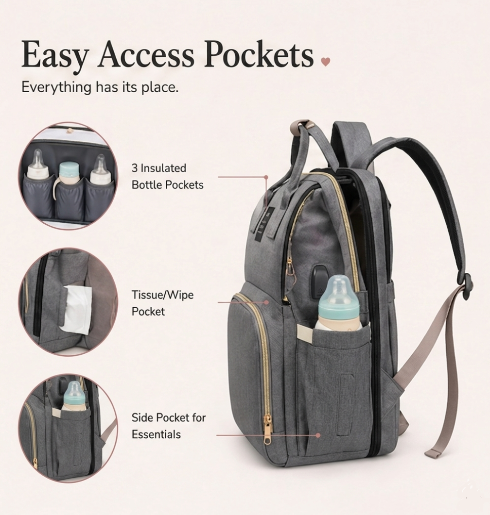 Mavia Fold-Out Diaper Bag